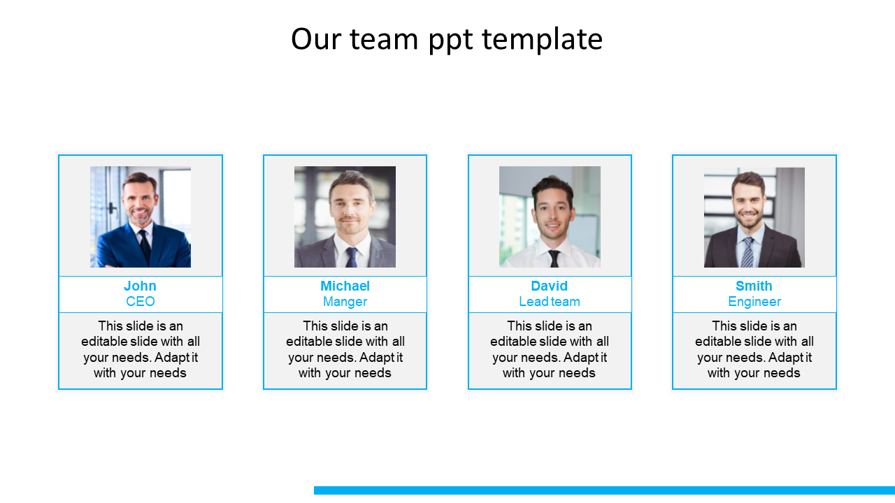 our team ppt template model